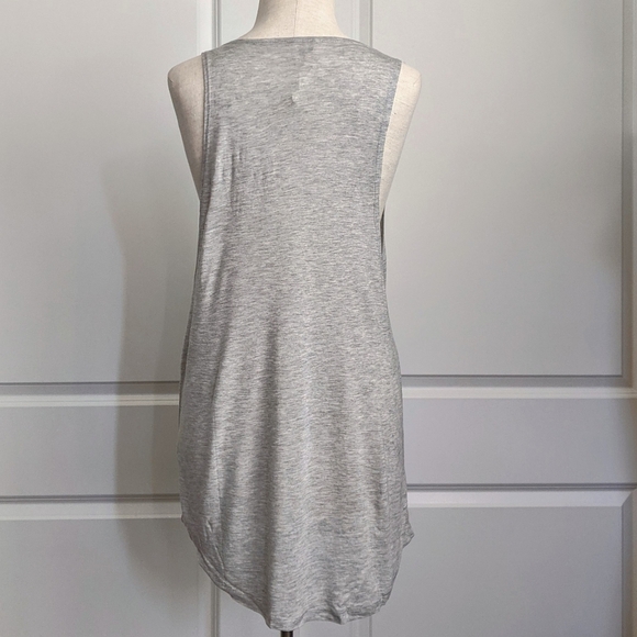 Haute Hippie Tank Top Scoop Neck Sleeveless 100% Modal Graphic Print Grey M NWT - Picture 6 of 10